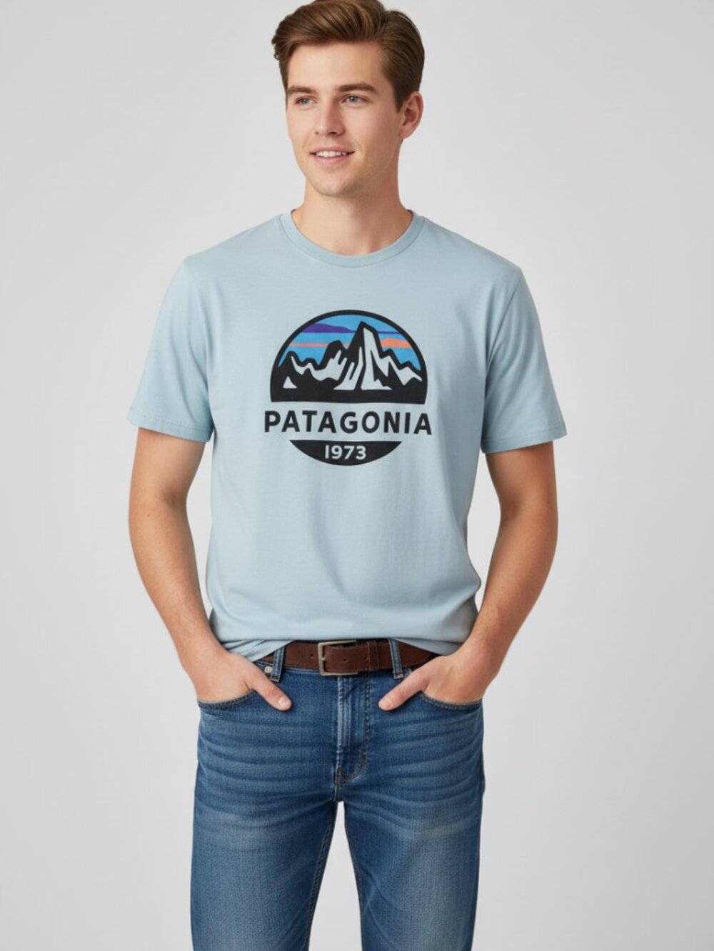 Patagonia 1973 Fitz Roy Scope Organic Cotton T-Shirt Grey Large